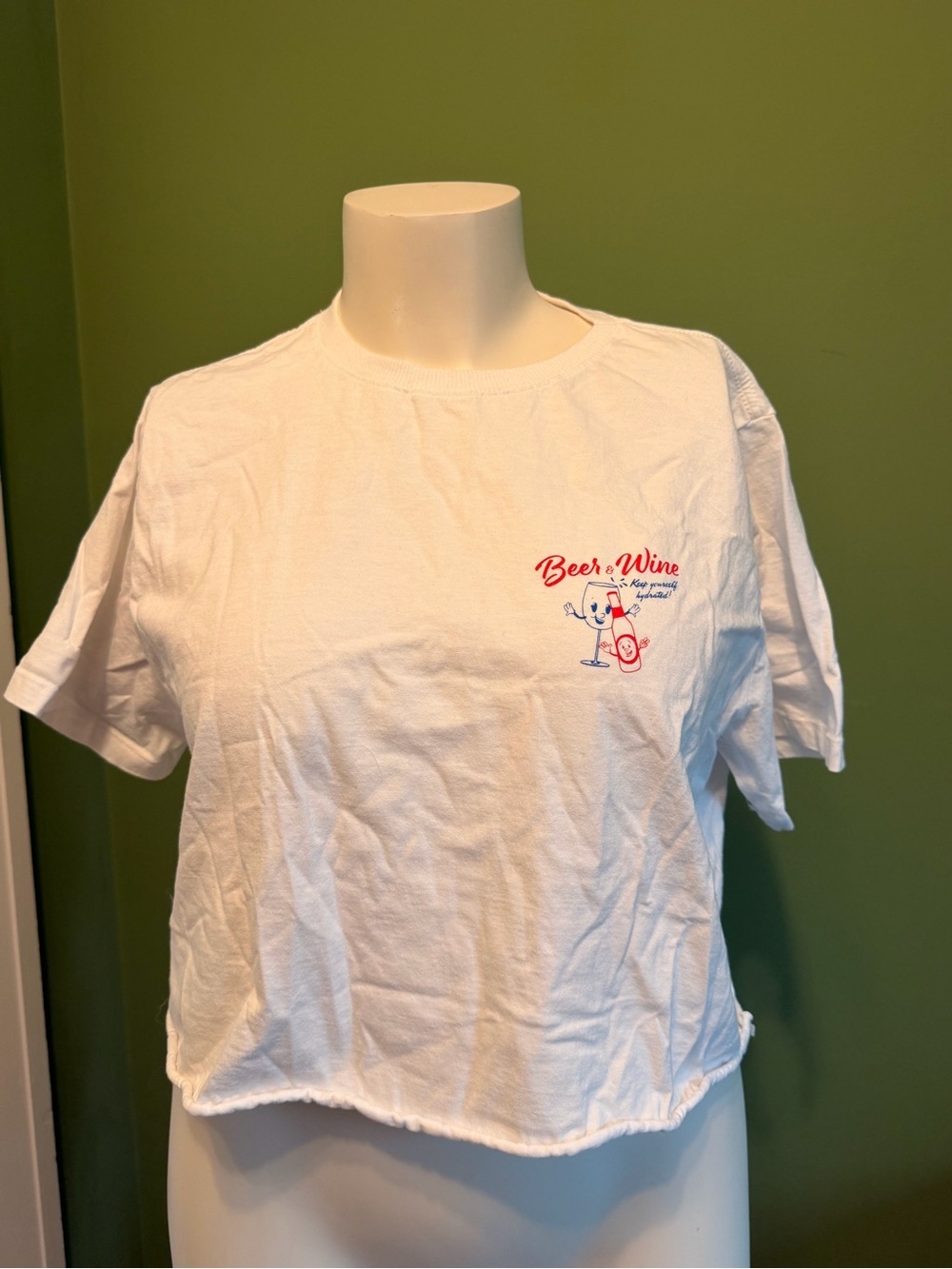White 'Beer & Wine' Short Sleeve Graphic Tee